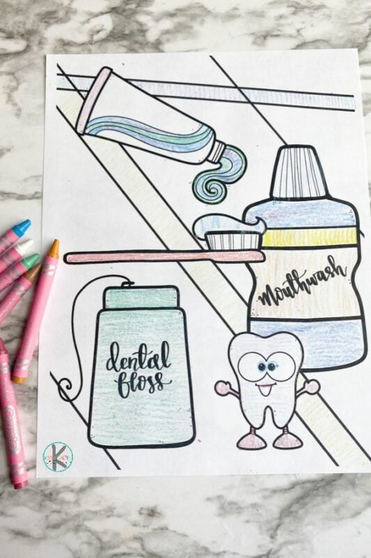 Free dental health coloring pages