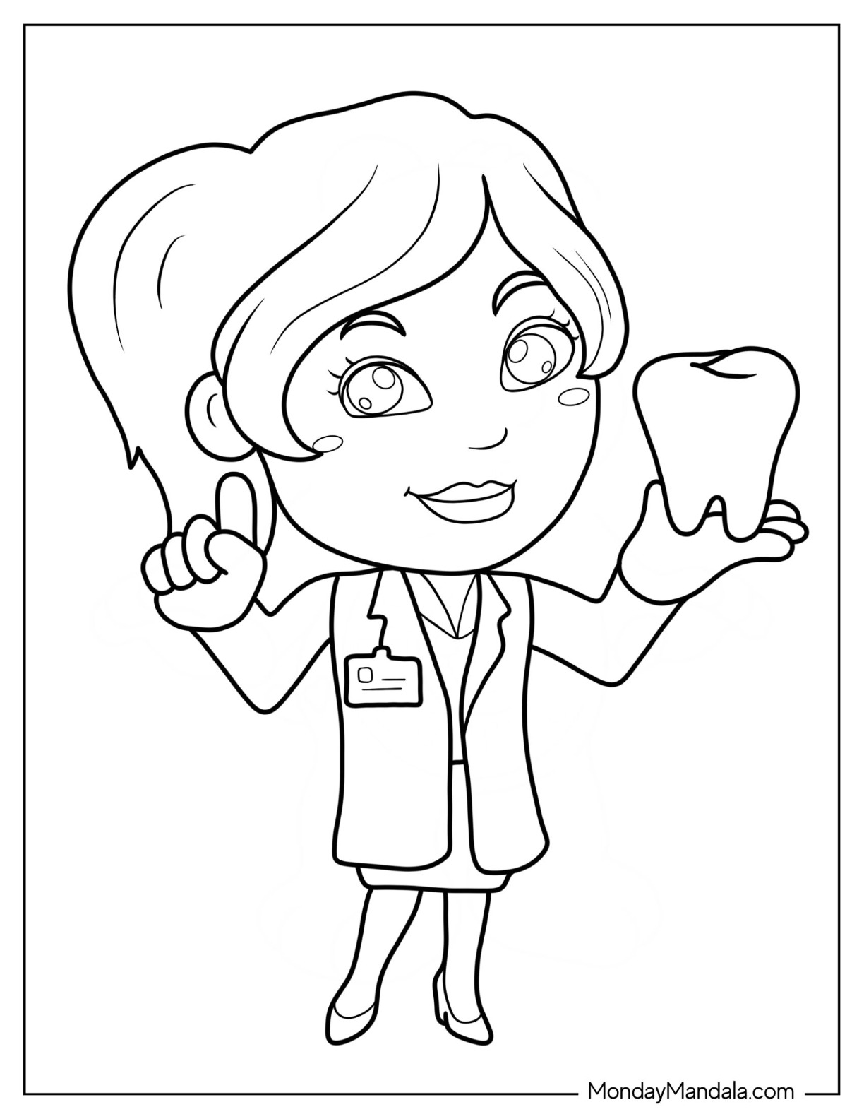 Dentist coloring pages free pdf printables