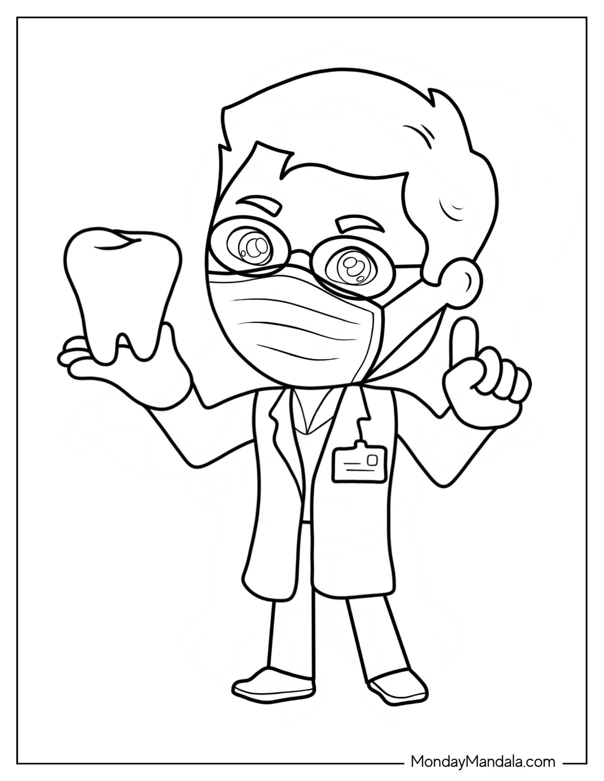 Dentist coloring pages free pdf printables