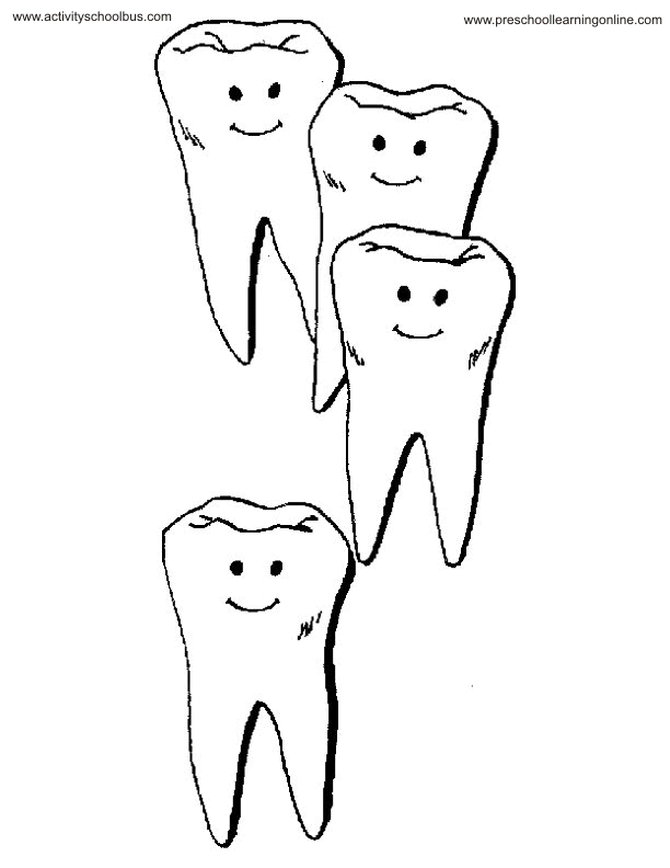 Dental coloring pages for kids