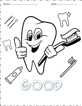 Teeth coloring sheets for kids by educational flyers and documents