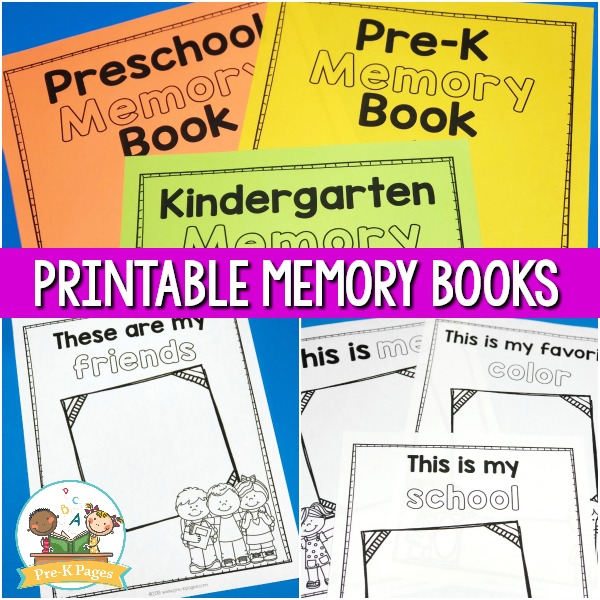 Preschool memory book printable for the end of year