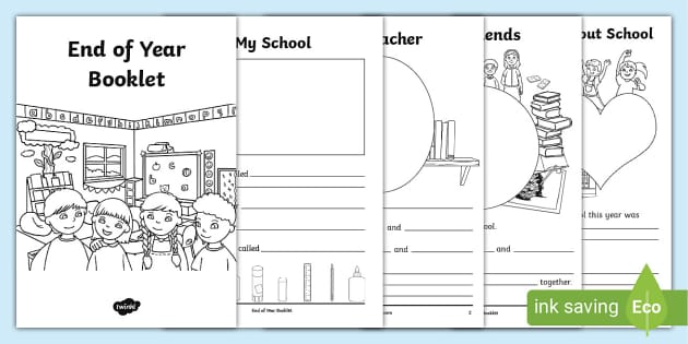 End of year memory book printable resources