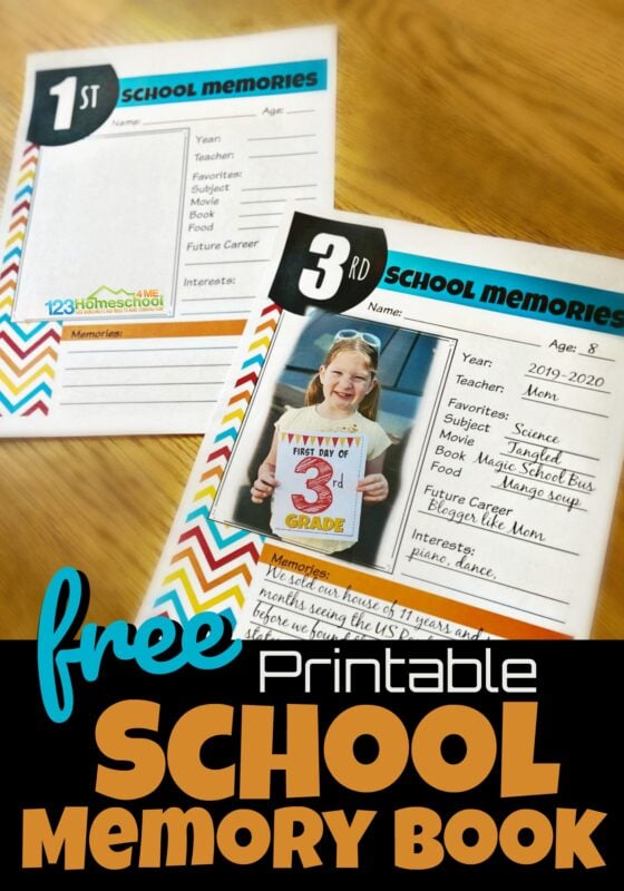 Free printable school memory book with pdf template