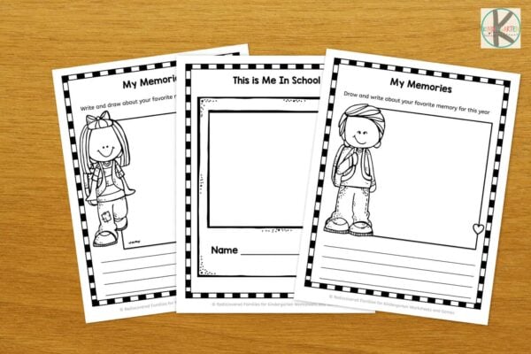 Free printable kindergarten memory book