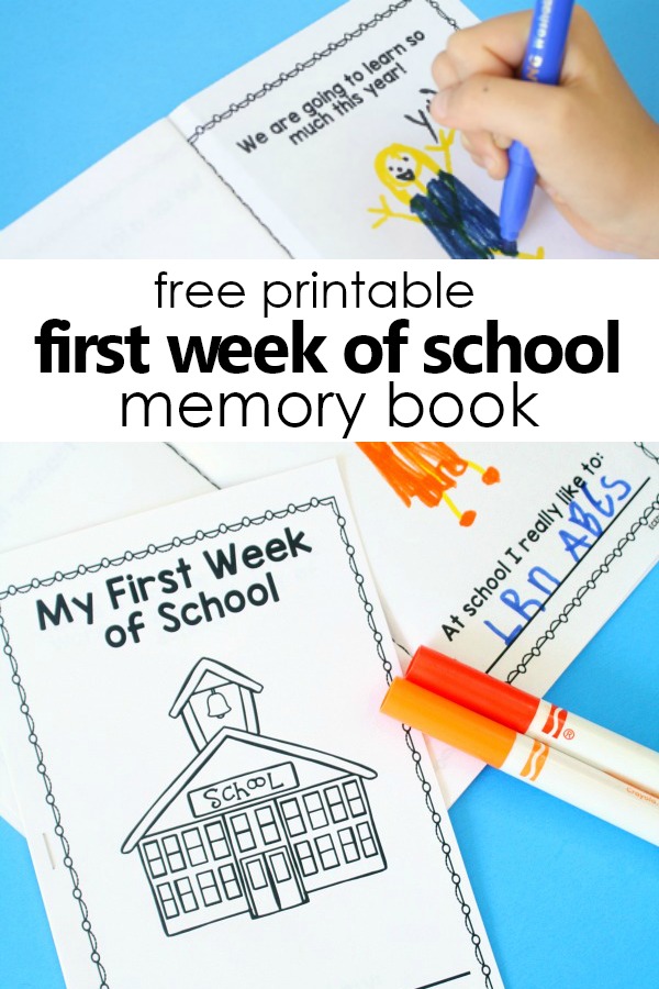 My first week of school printable book