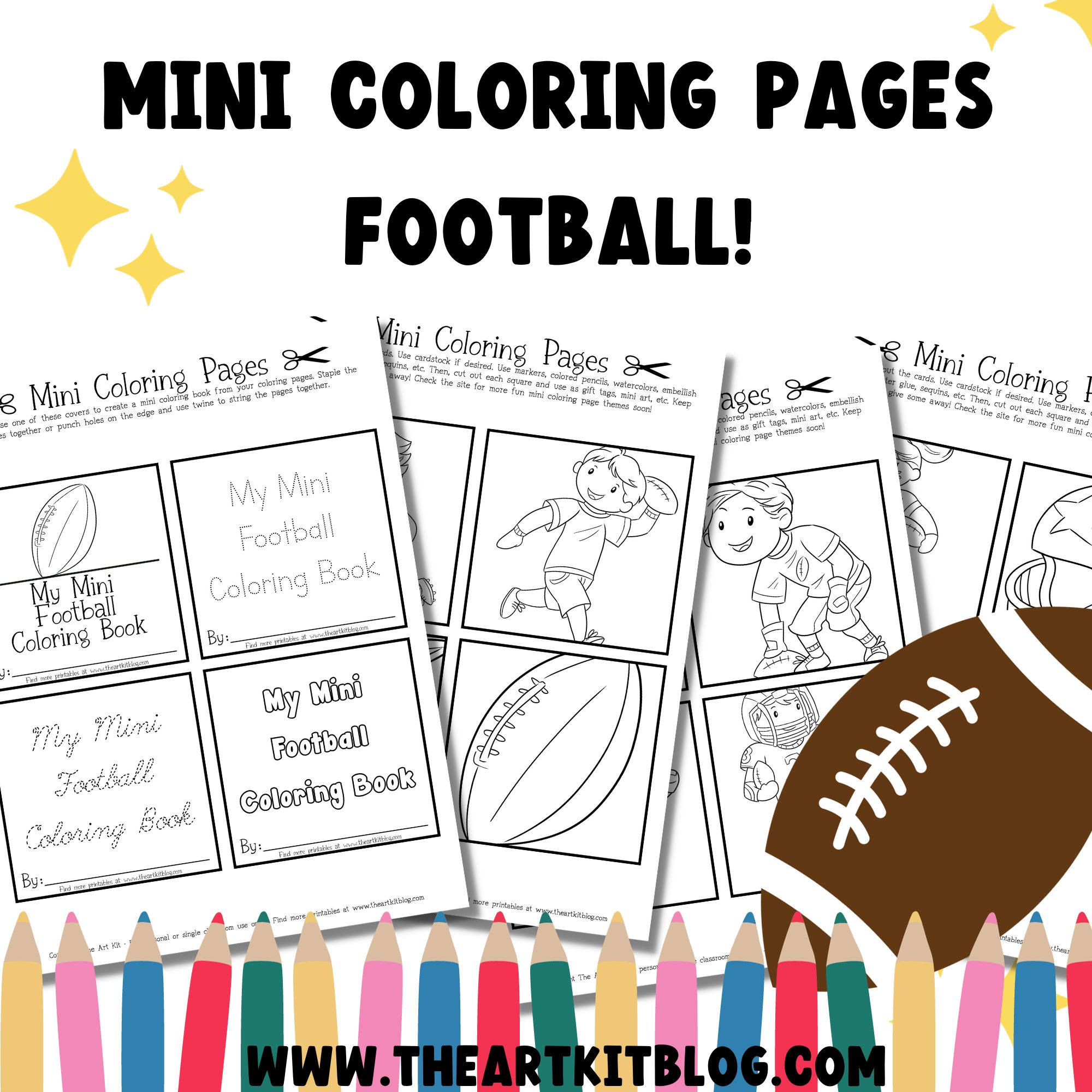 Free printable mini football coloring pages â the art kit