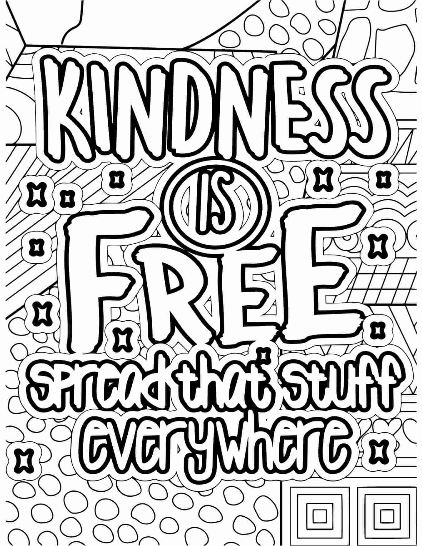 Free kindness coloring pages