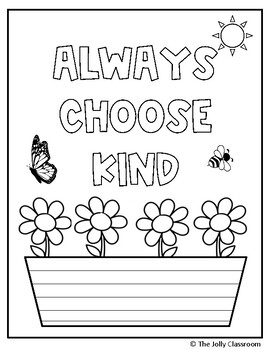 Kindness coloring pages by the jolly classroom tpt