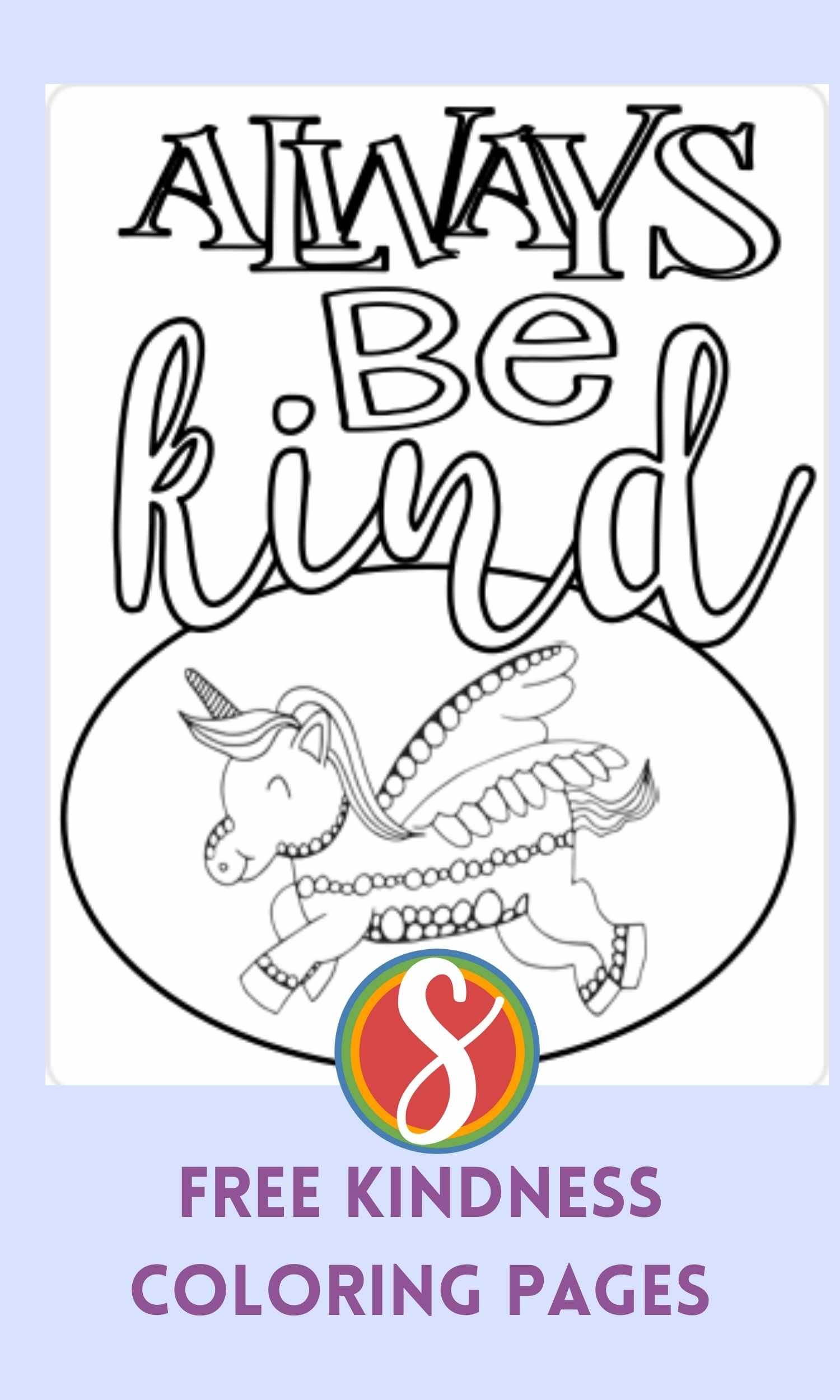 Free kindness coloring pages â stevie doodles