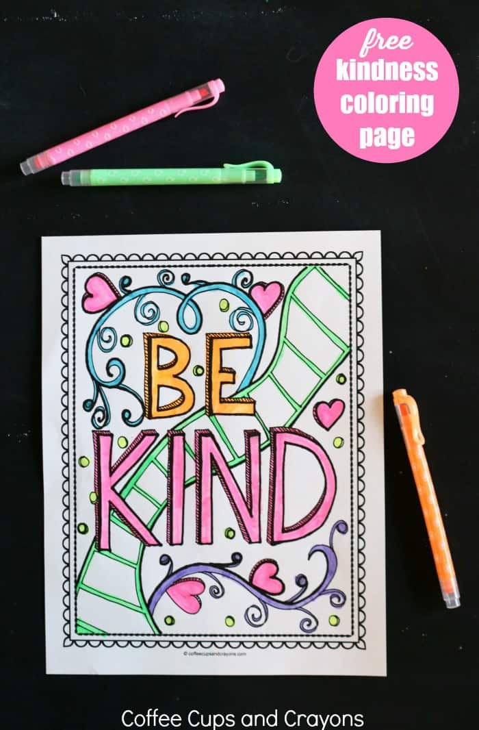 Get kids excited about doing good with a kindness coloring page