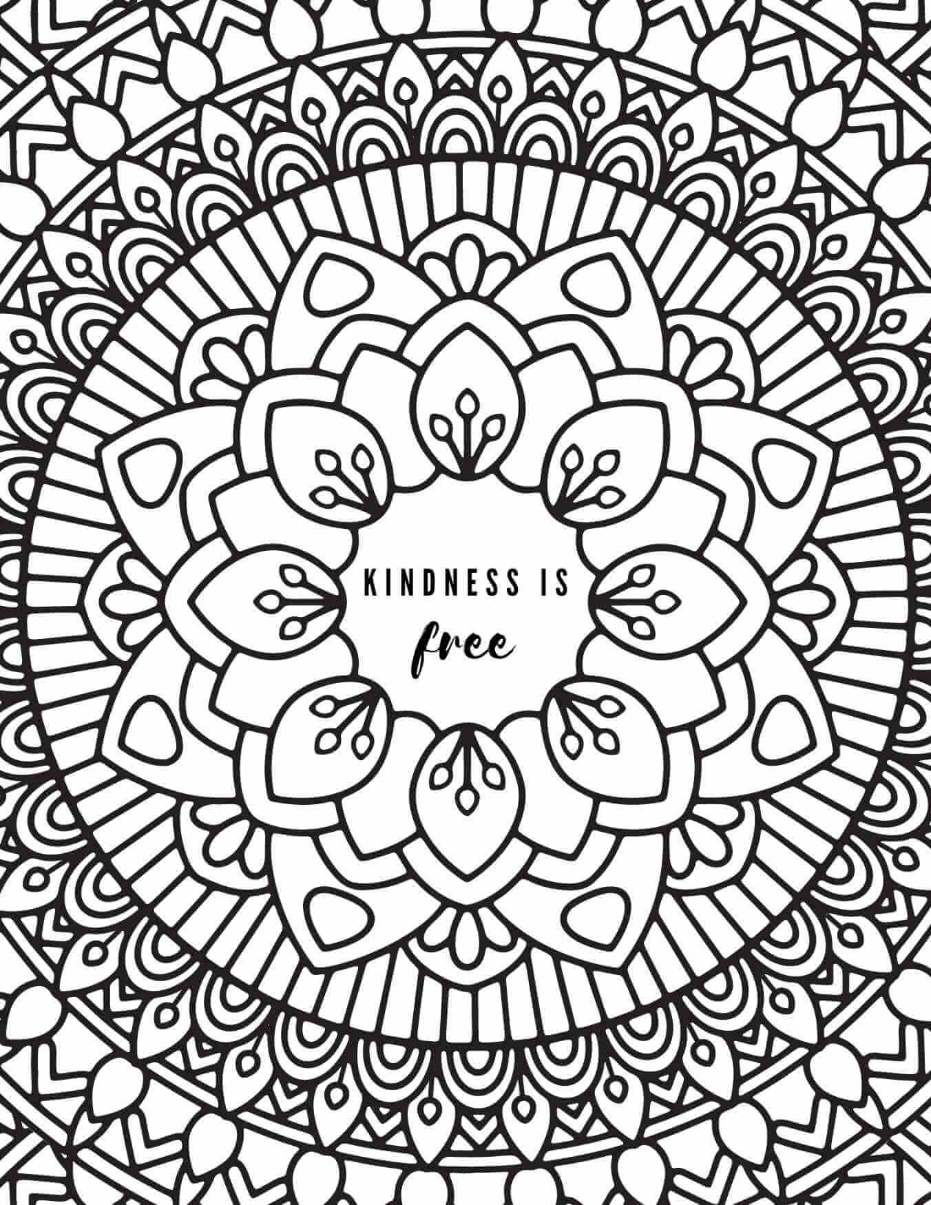 Free kindness coloring pages