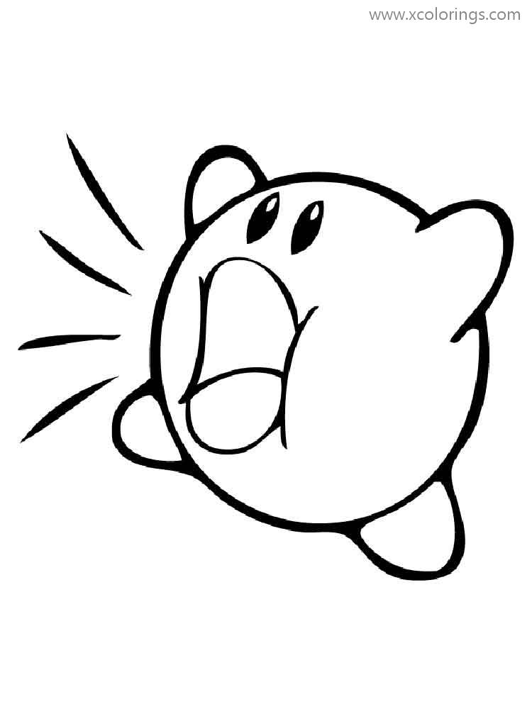 Big mouth kirby coloring page