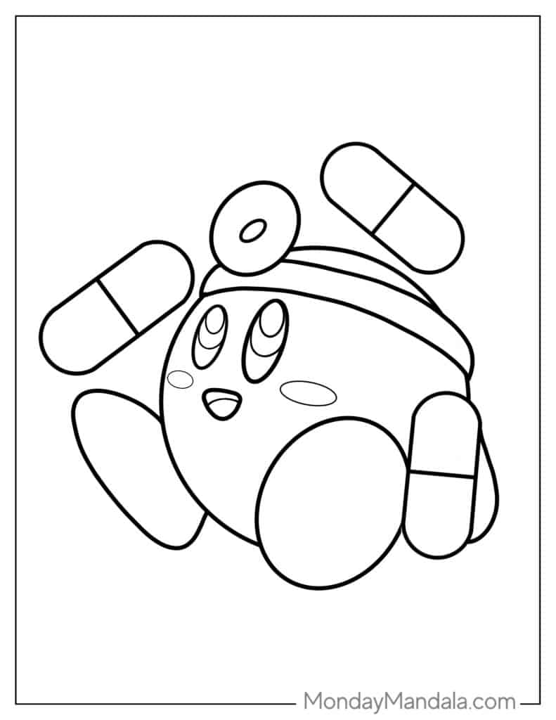 Kirby coloring pages free pdf printables