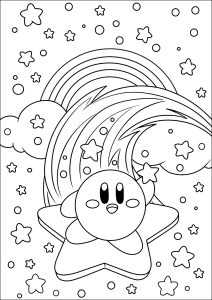 Kirby coloring pages for adults kids