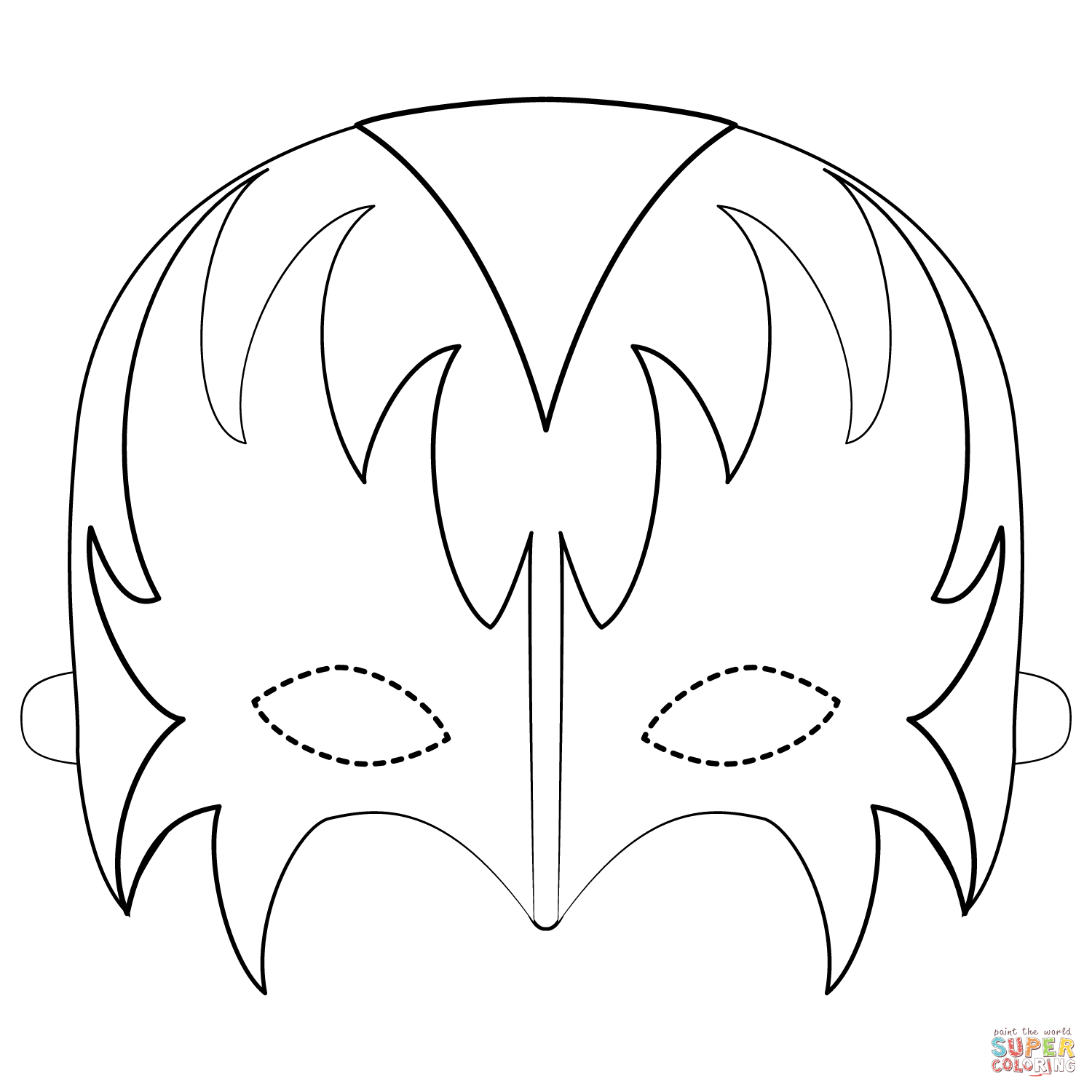 Kiss mask coloring page free printable coloring pages