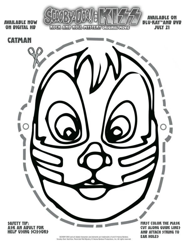 Free printable scooby doo kiss catman mask scooby doo halloween printables free scooby