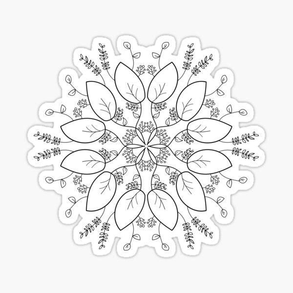 Circular pattern in form of mandala with flower for decoration decorative ornament in ethnic oriental style outline doodle hand draw vector illustration sticker for sale by brunohurt