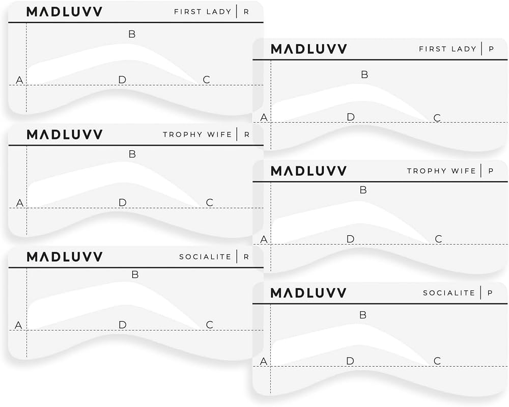 Madluvv eyebrow shaper stencils reusable brow microblading template for pmu professionals semi