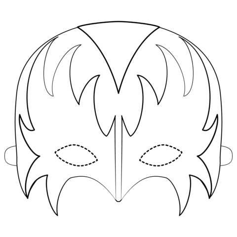 Kiss mask coloring page free printable coloring pages