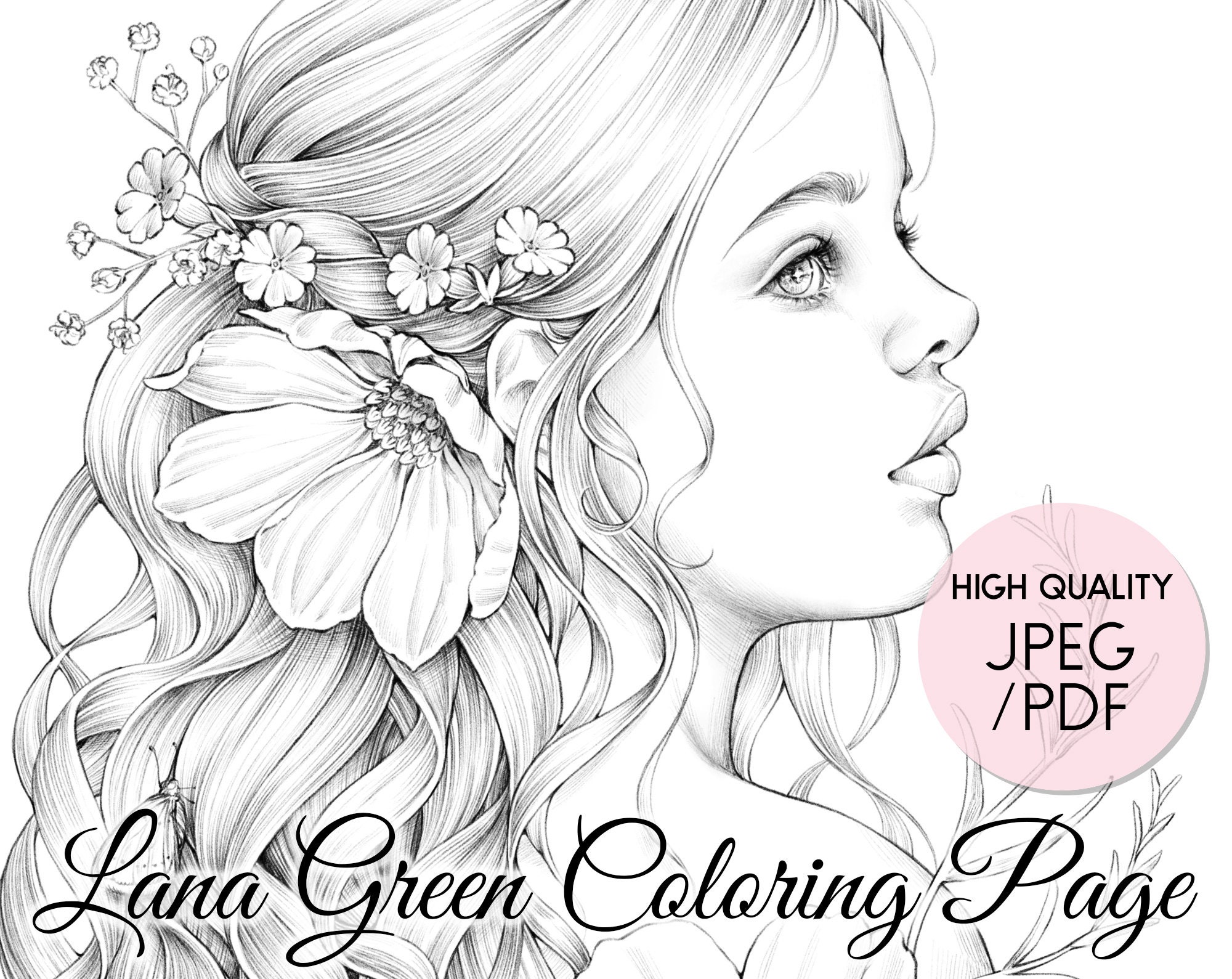 Cosmos coloring page for adults grayscale coloring page instant download lana green art jpeg pdf