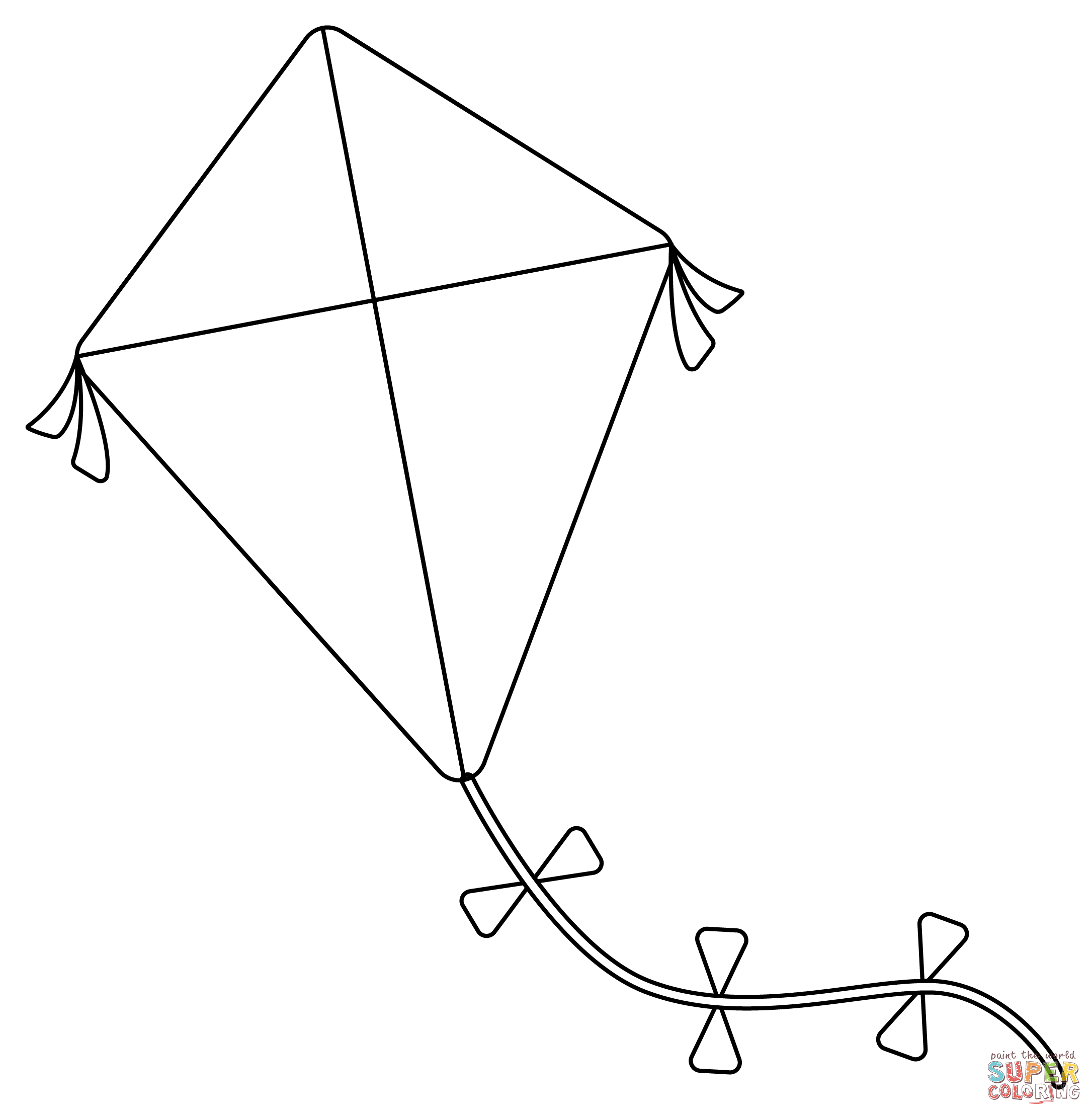 Kite coloring page free printable coloring pages