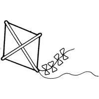 Flying kite coloring pages