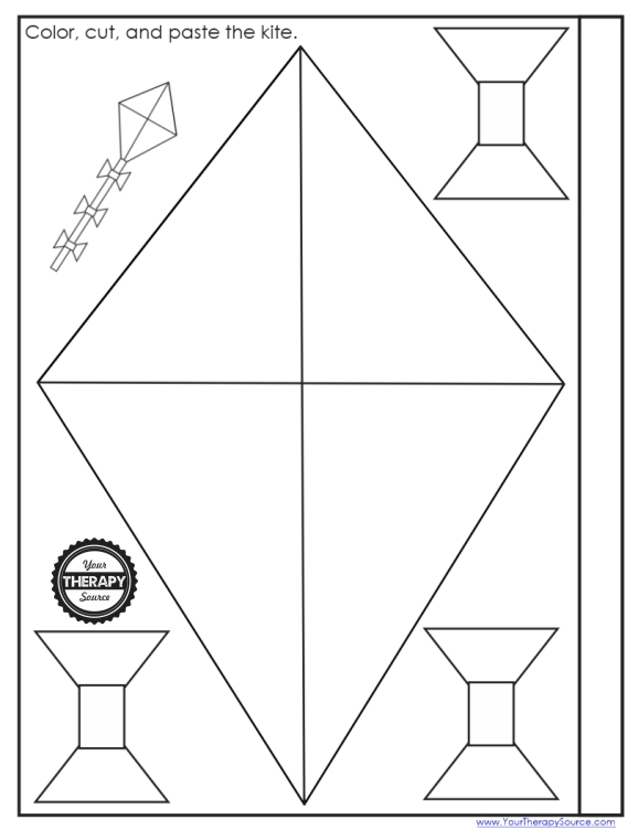 Kite coloring pages and free kite printables