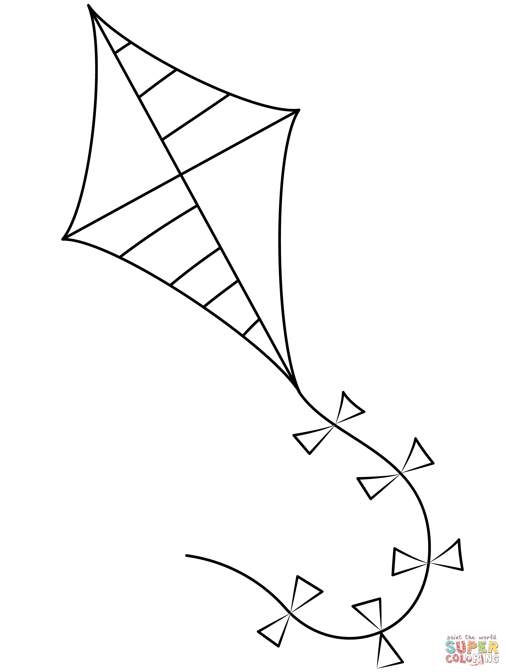 Kite coloring page free printable coloring pages