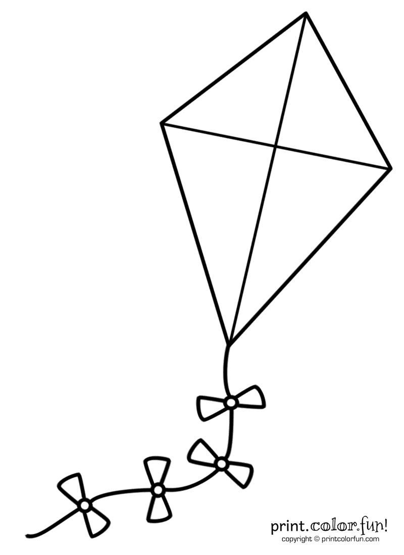 Big kite coloring page