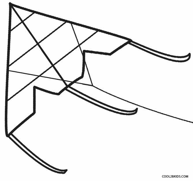 Printable kite coloring pages for kids