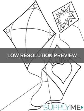 Printable three kites coloring page for kids â