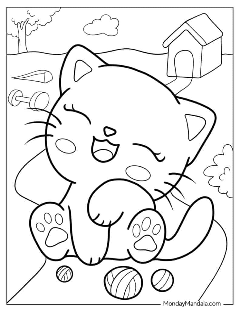 Kitten coloring pages free pdf printables