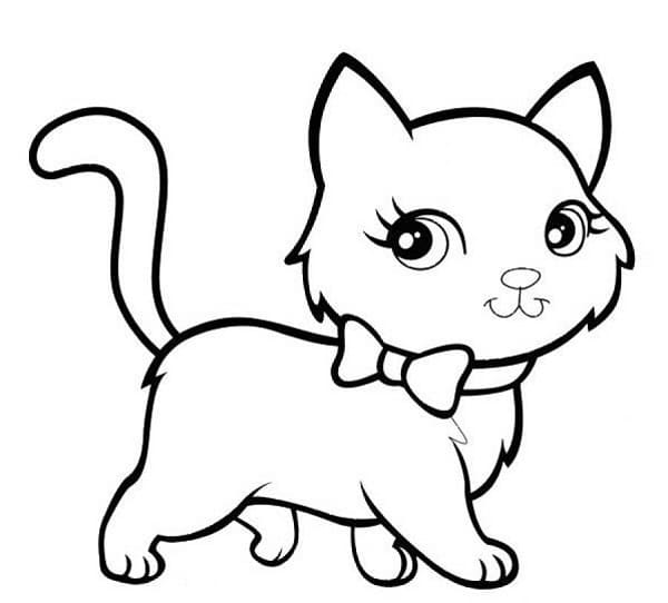 Pretty kitten coloring page