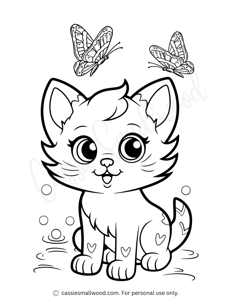 Cute cat coloring pages