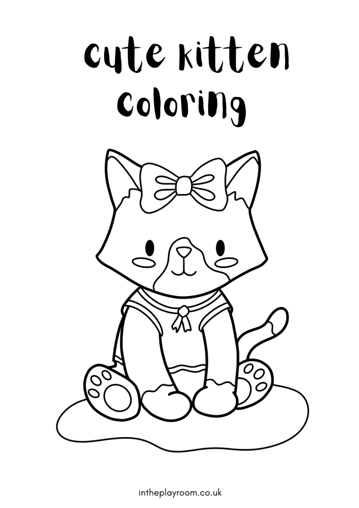 Cute kitty loring pages free printable