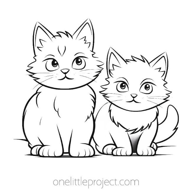 Cat coloring pages free printable kitten coloring sheets