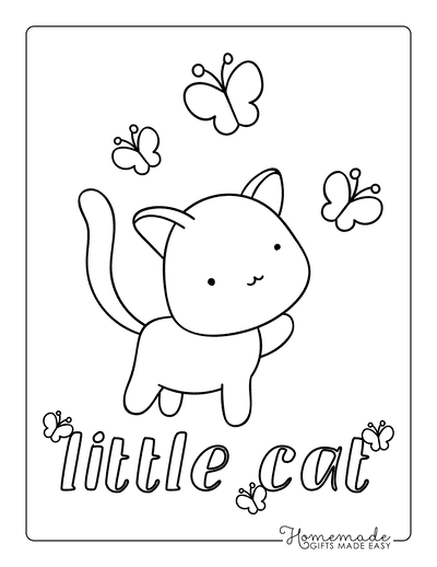 Free cat coloring pages for kids adults