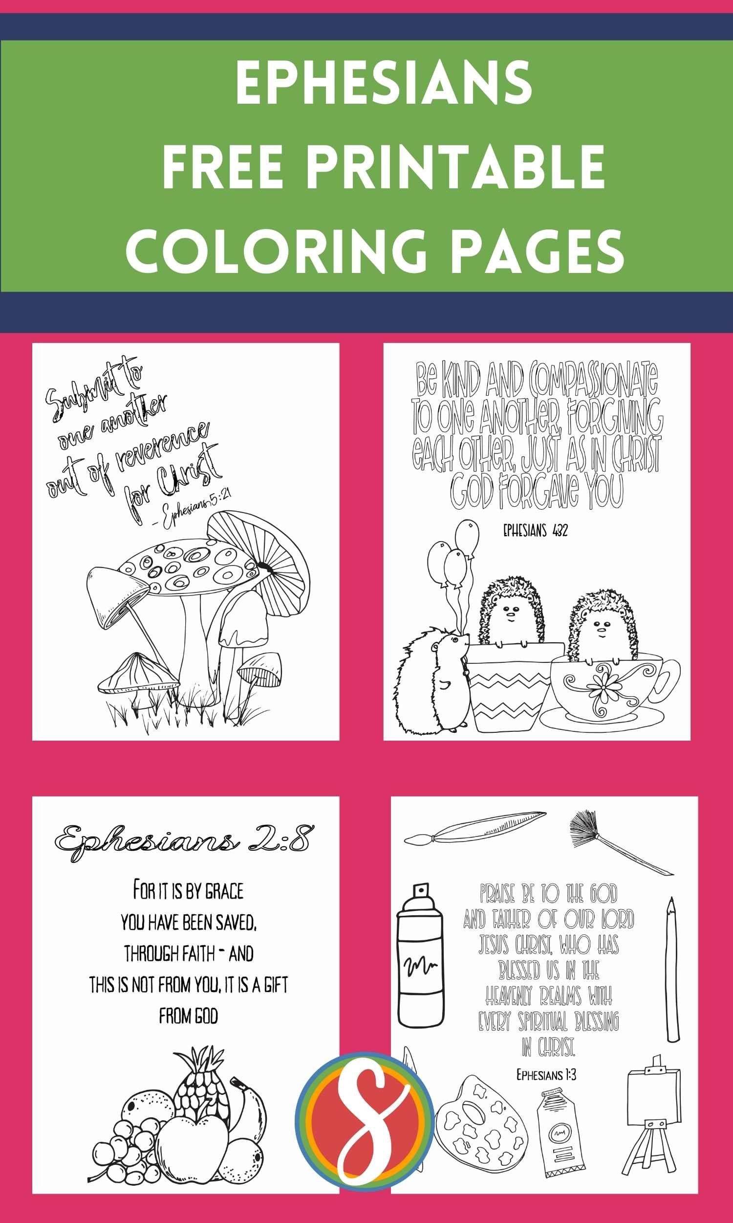 Free ephesians coloring pages â stevie doodles