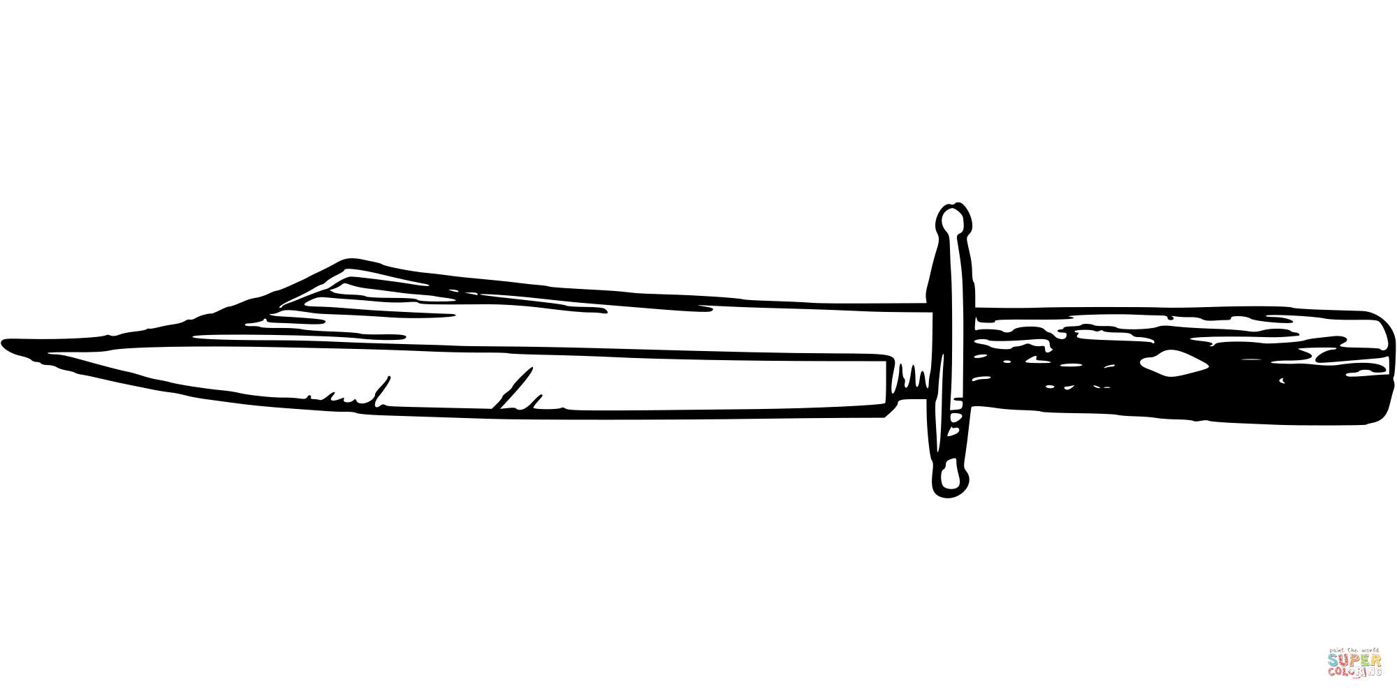 Vintage knife coloring page free printable coloring pages