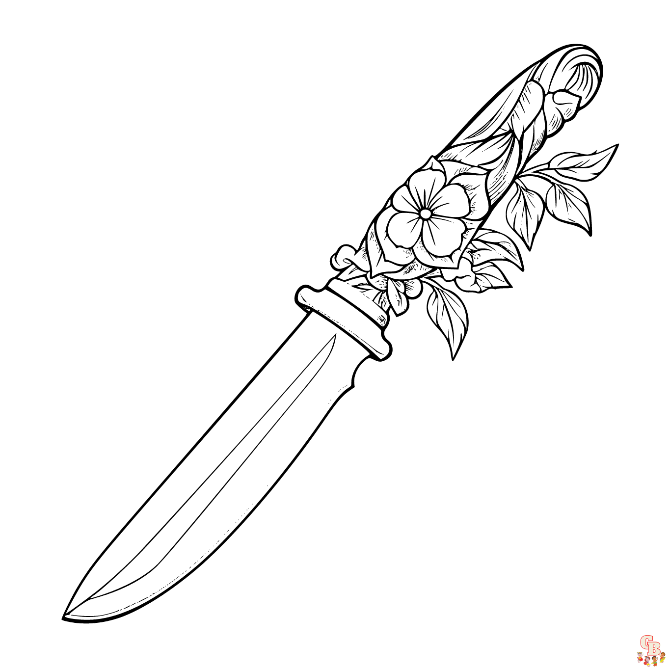 Printable knife coloring pages free for kids and adults