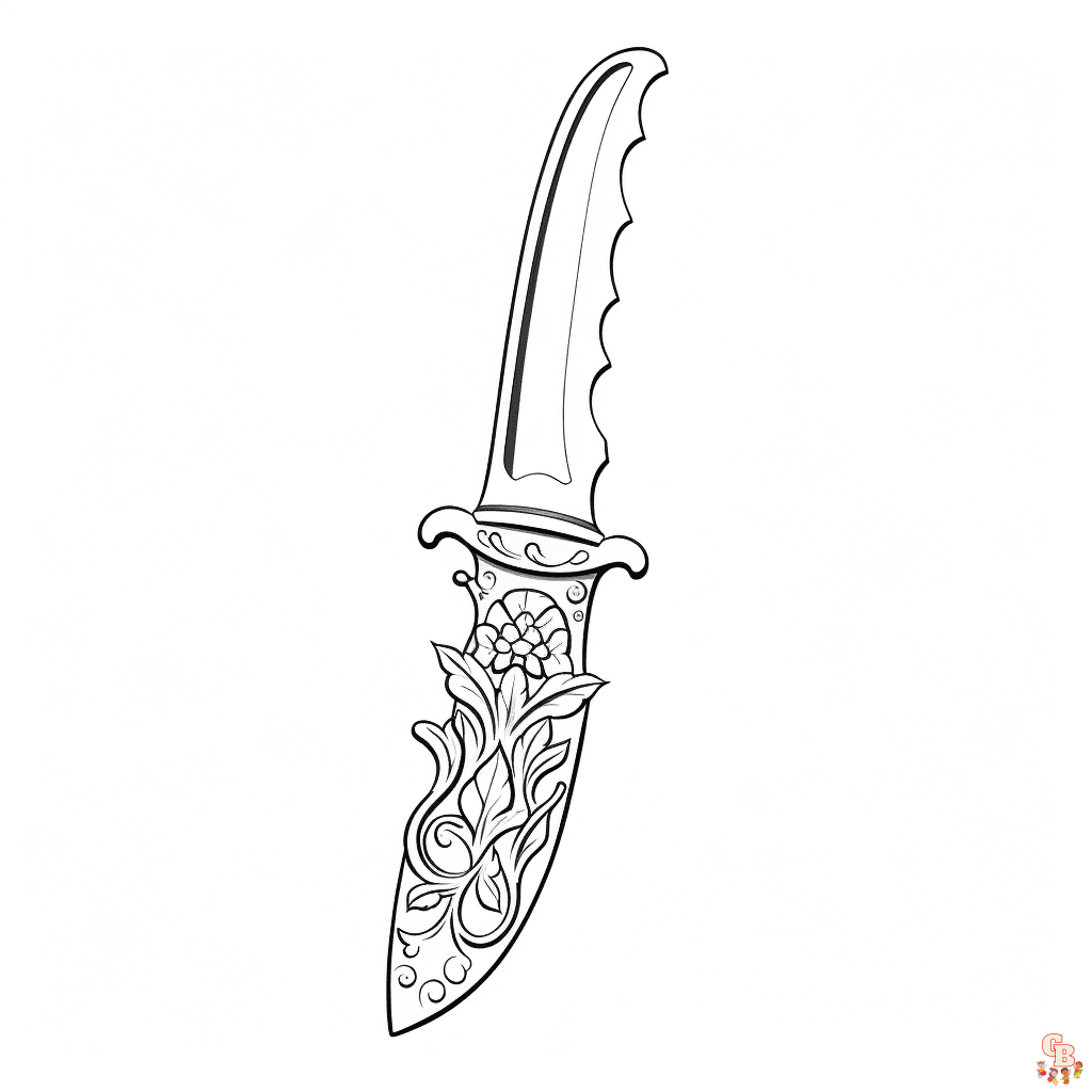 Printable knife coloring pages free for kids and adults