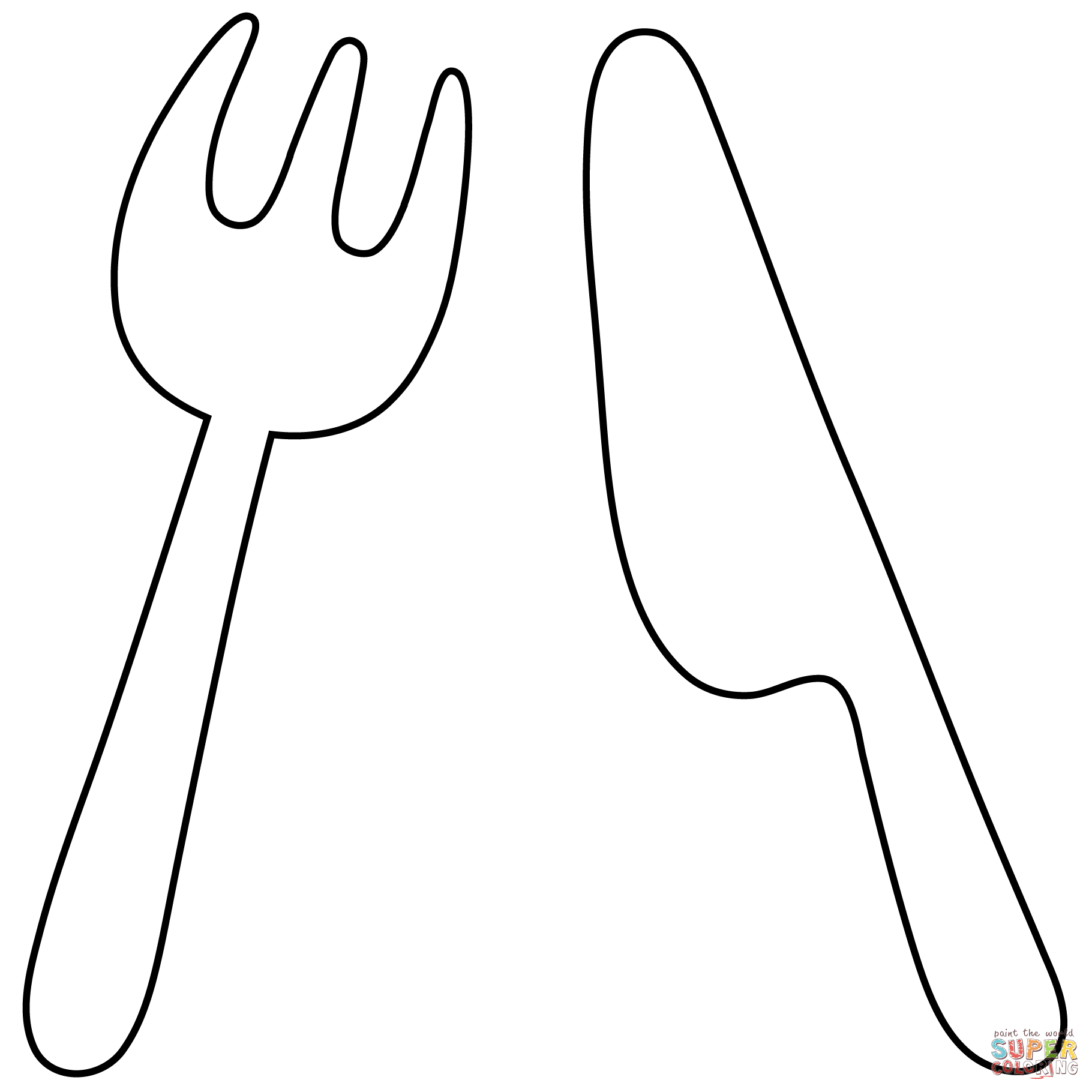 Fork and knife emoji coloring page free printable coloring pages