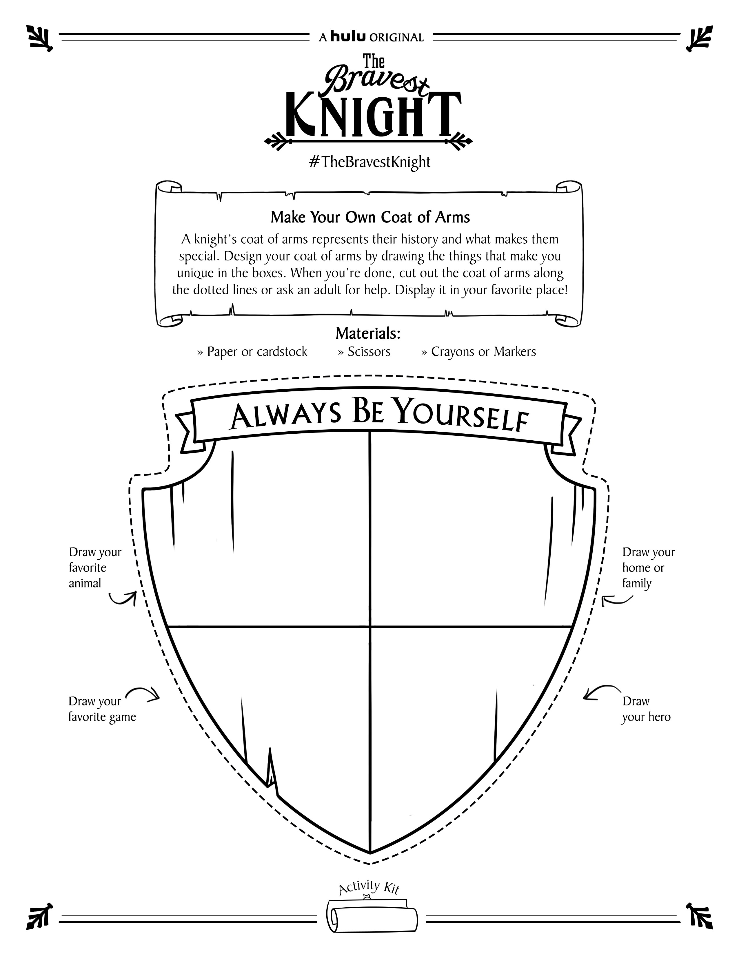 The bravest knight coloring and activities page