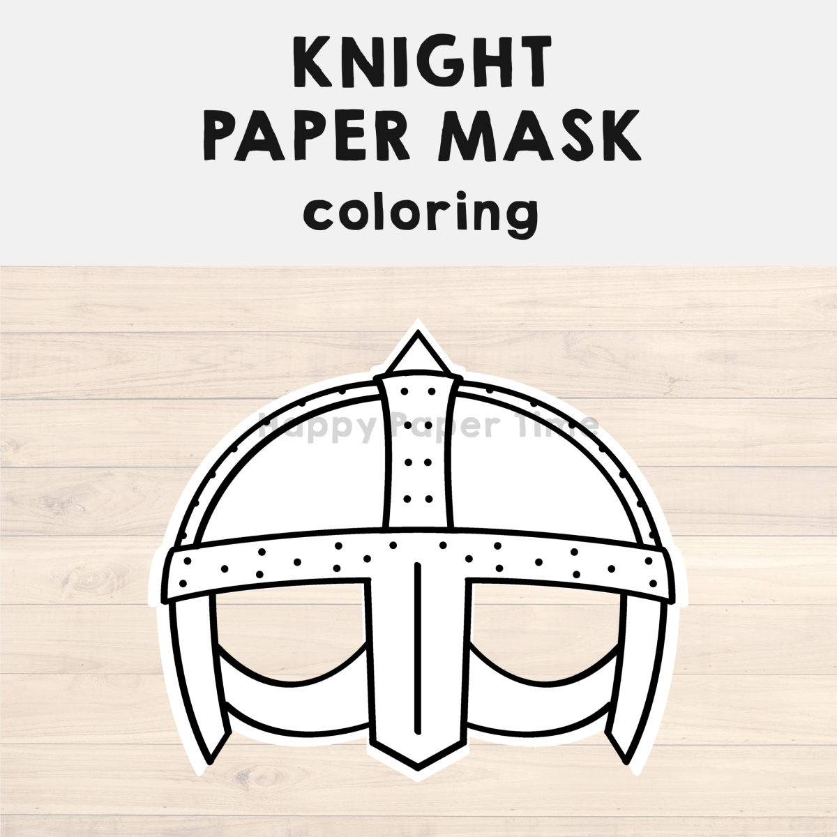 Knight paper mask printable medieval coloring craft activity costume made by teachers