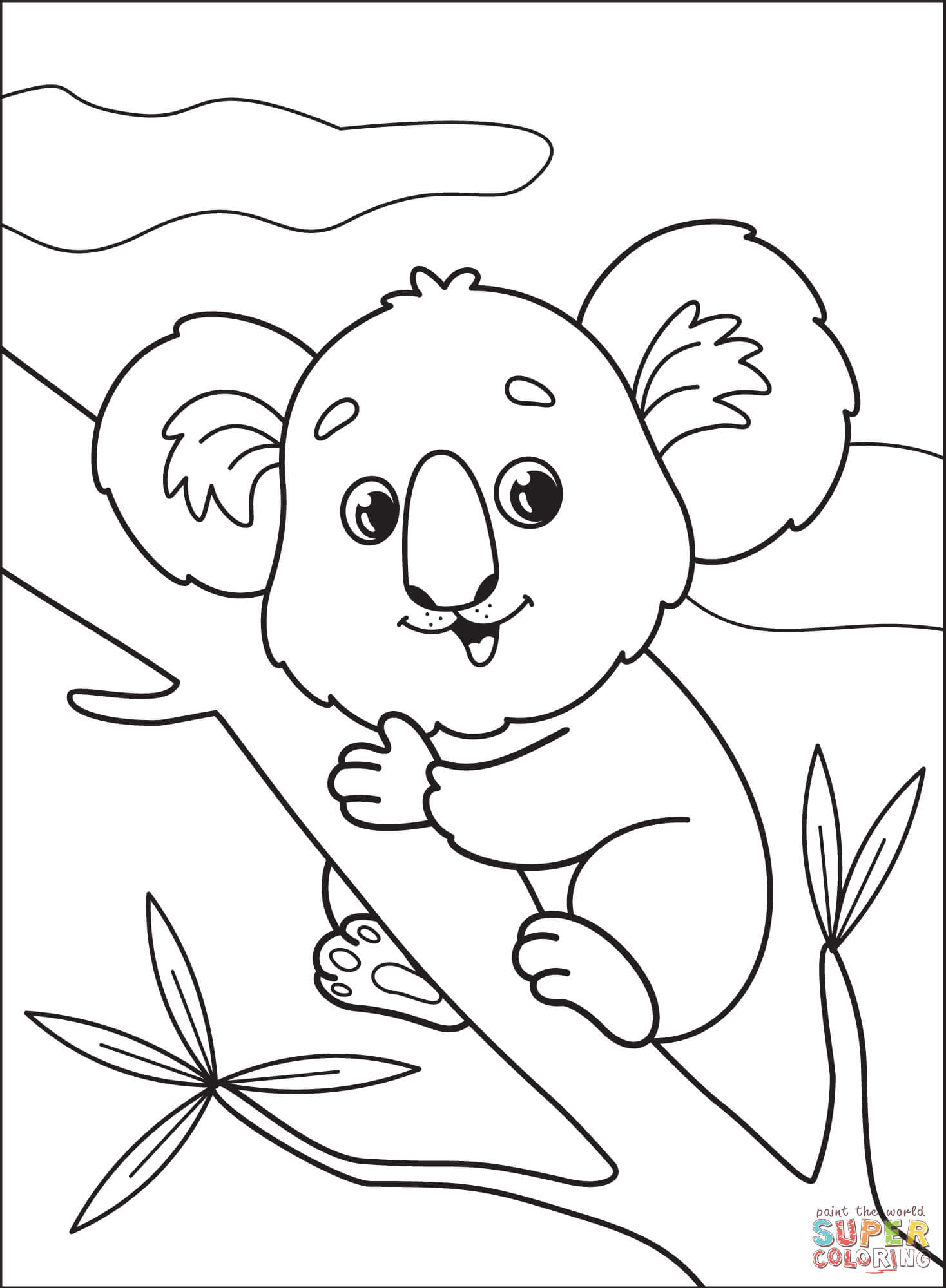 Koala coloring page free printable coloring pages