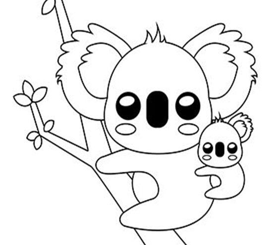 Free easy to print koala coloring pages