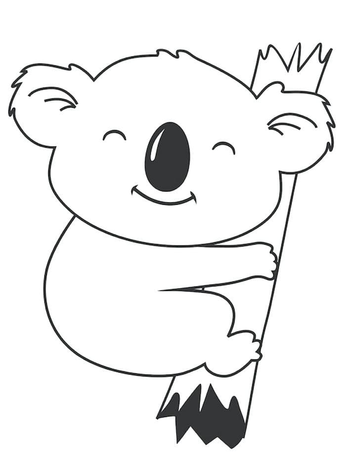 Cute koala printable coloring page