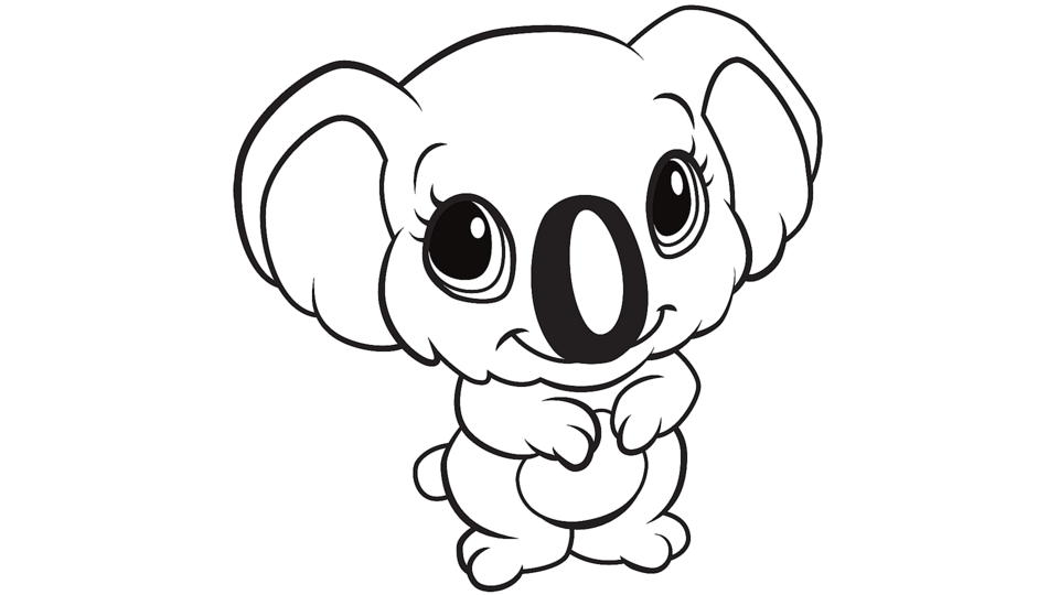 Learning friends koala coloring printable