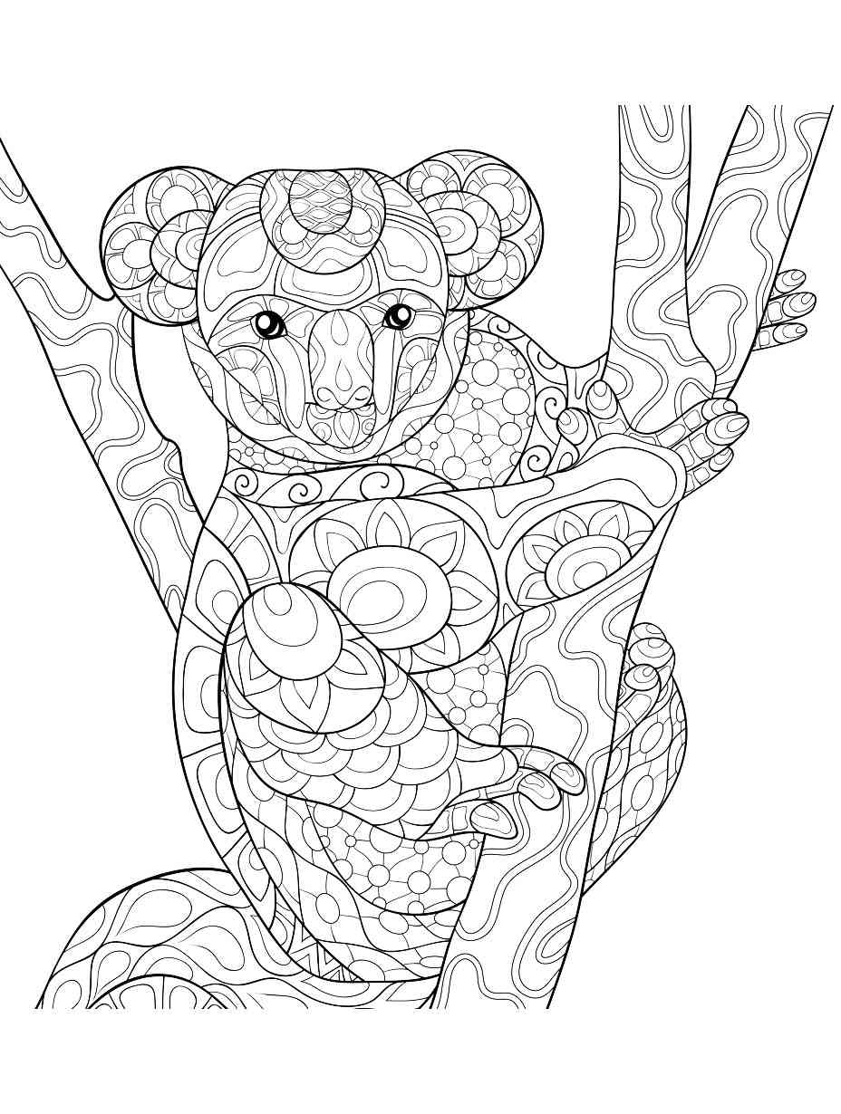 Free printable koala coloring pages for adults